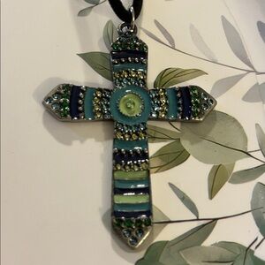 Colorful Cross Pendant Necklace